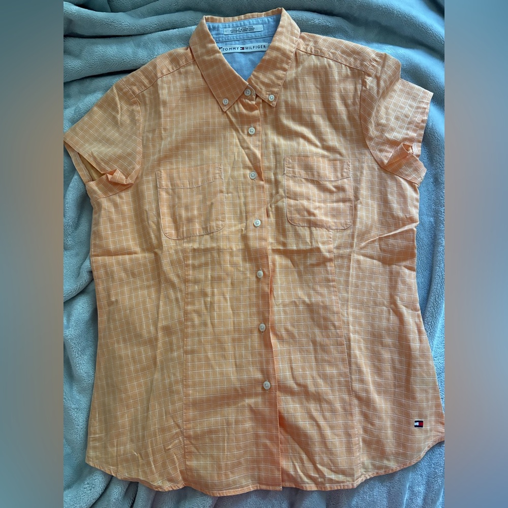 Tommy Hilfiger Peach Checkered Shirt